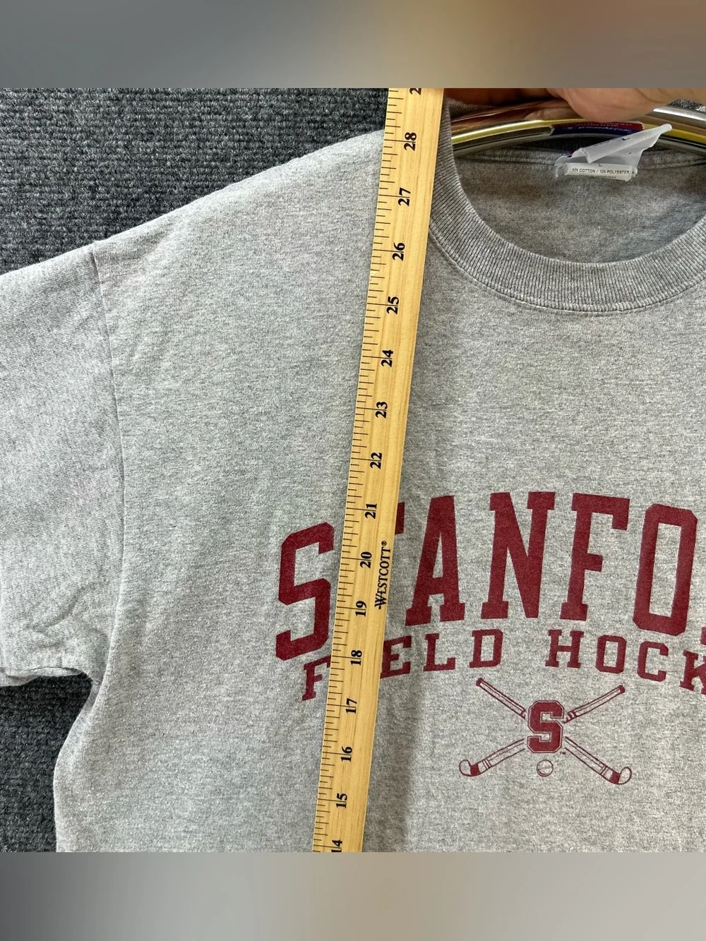 Vintage Stanford Field Hockey Shirt Mens XL Gray/Red Champion Athletic Y2K
